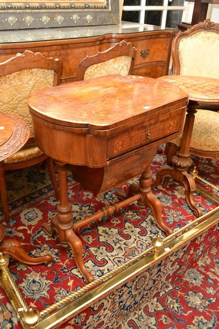 BURR WALNUT SEWING TABLE