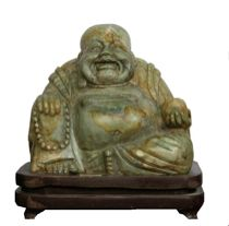 Monumental Carving of Buddha Chinese Seated figure carved of Jadeite