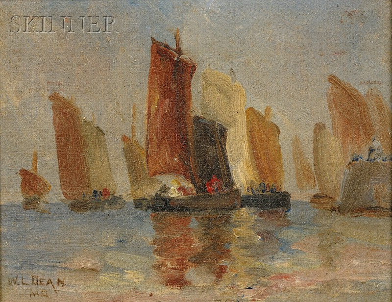 Walter Lofthouse Dean American 1854 1912 Study of Sailboats off