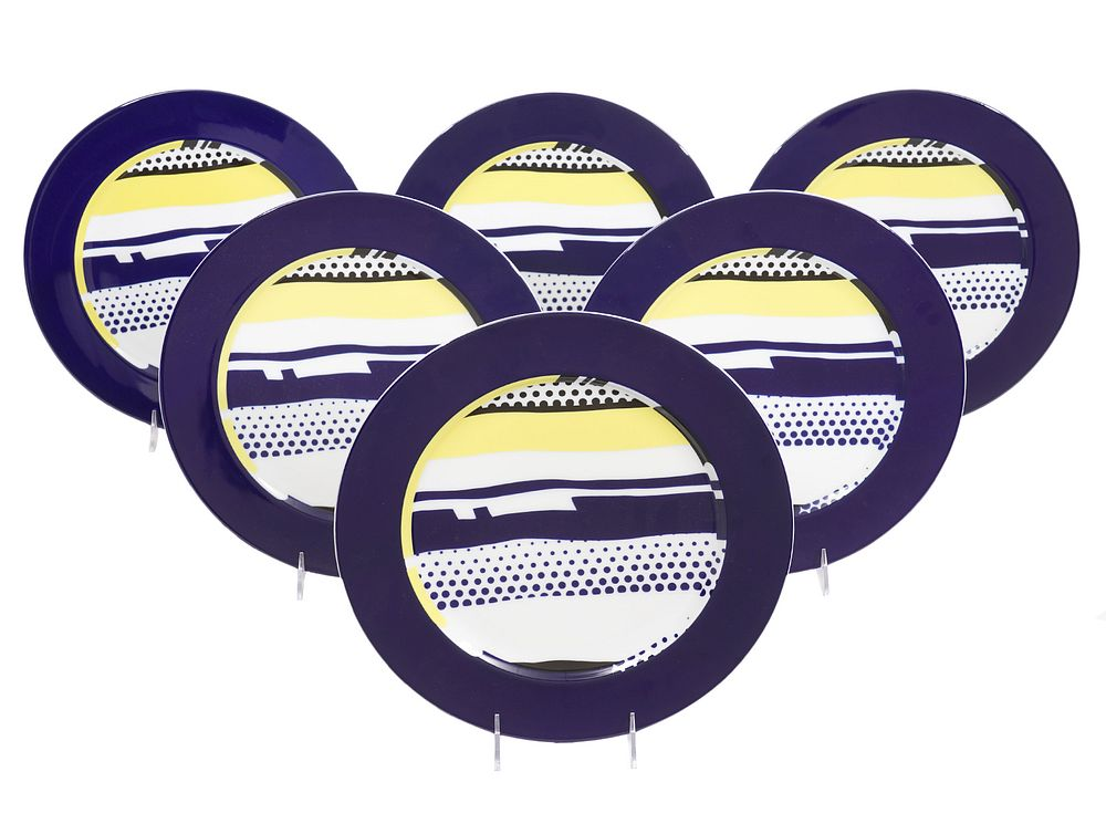 6 Roy Lichtenstein Glazed Rosenthal Plates Roy Lichtenstein American 1923