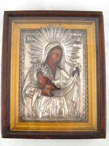 A Russian icon of the Mother of God and the