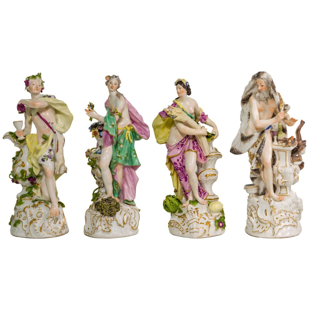 MEISSEN FOUR SEASONS PORCELAIN FIGURINE COLLECTIONSet of 4 modeled by