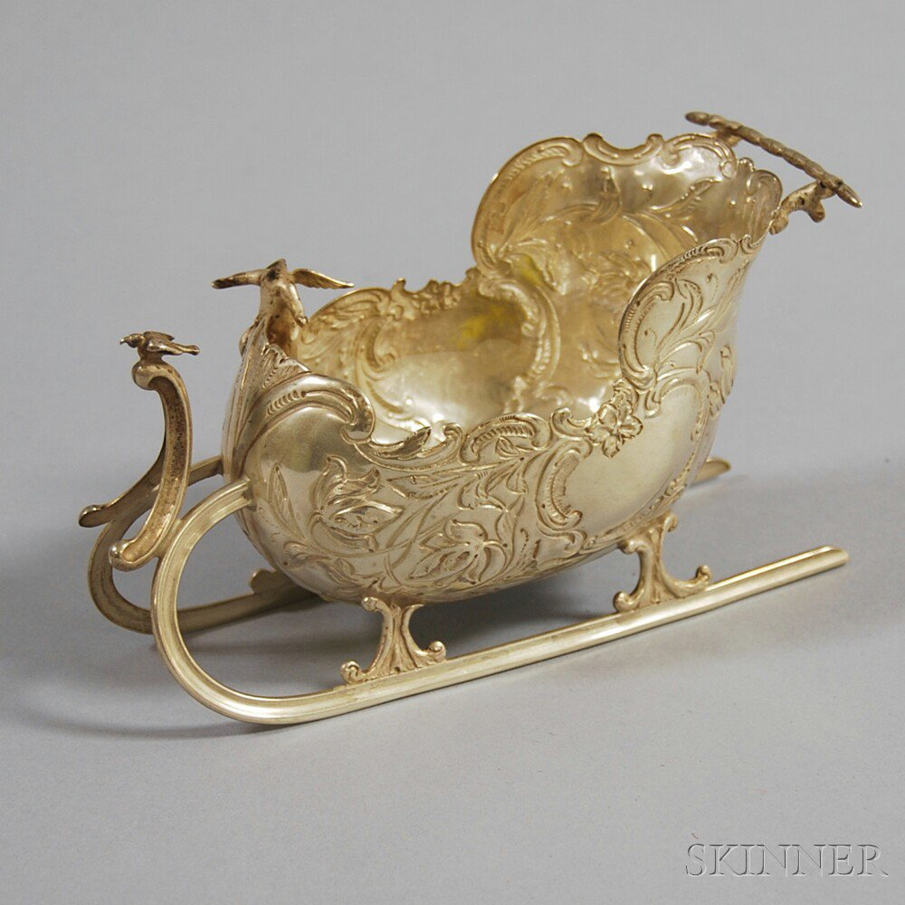 Dutch Silver Table Sleigh 19th 20th century with rampant lion