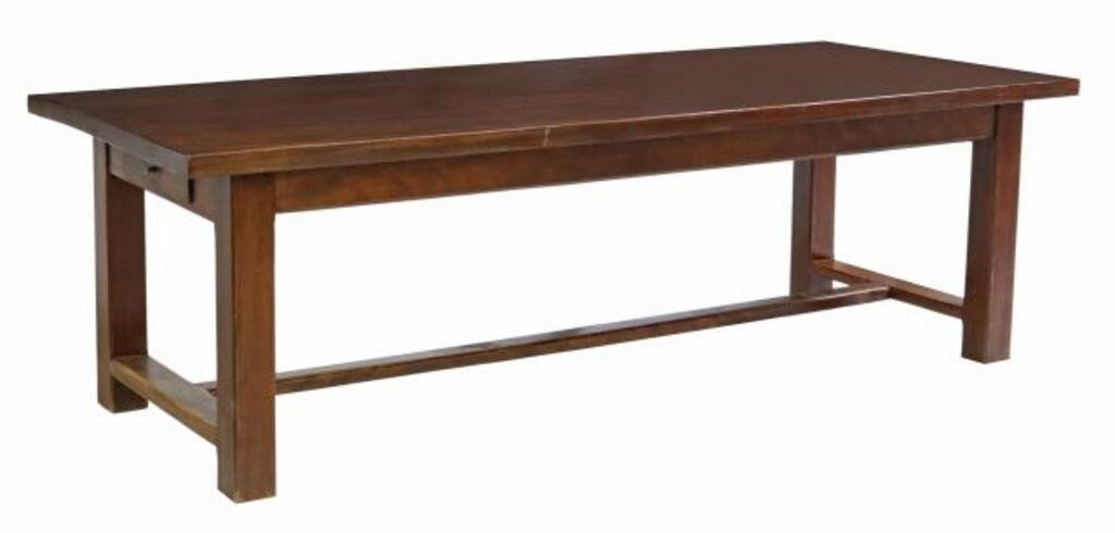 French mahogany refectory table 20th c rectangular top over two