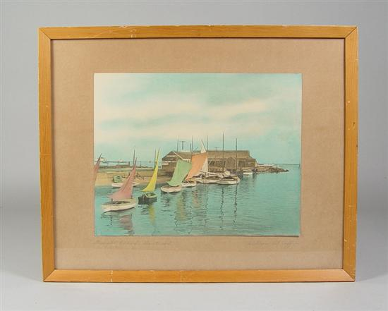 Coffin William W Circa 1950 Straight Wharf Nantucket Tinted photograph