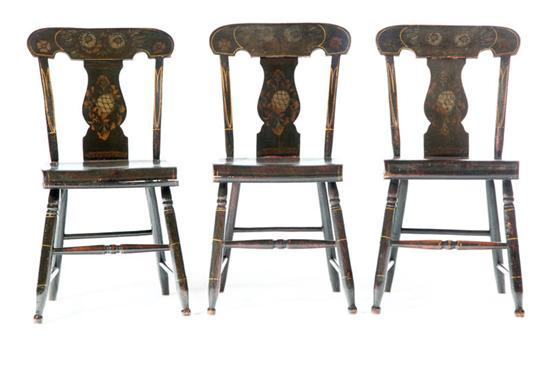 SET OF DECORATED SIDE CHAIRS American 2nd quarter 19th century