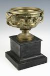 URN 20th C classical form cast brass table urn on