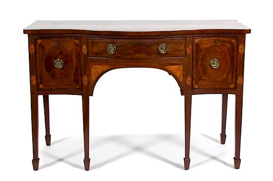 A Hepplewhite Serpentine Front Mahogany Sideboard Height 35 1 2
