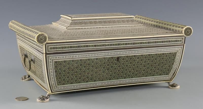 Anglo Indian Marquetry Box Anglo Indian marquetry micro mosaic box
