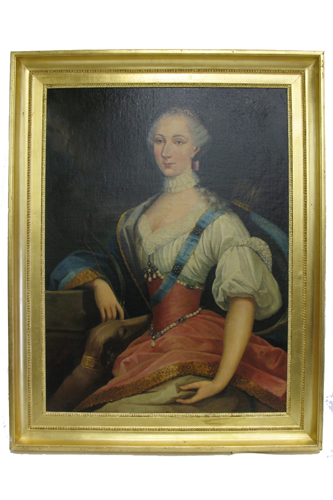 FRENCH SCHOOL 18TH CENTURY OIL ON CANVAS Portrait of Diana