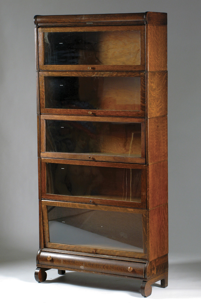 TALL STACKING OAK SECTIONAL BOOKCASE the C J Lundstrom Mfg
