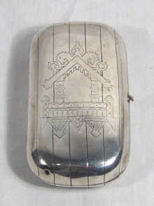 Russian Interest A silver cheroot case with engraved decoration Soviet