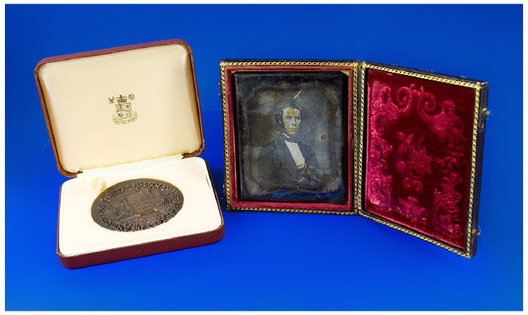 Cased Daguerreotype Portrait Image Of A Victorian Gent Silver On