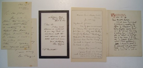 ARTISTS ENGLISH Group of 4 Autograph Letters Signed Each 8vo