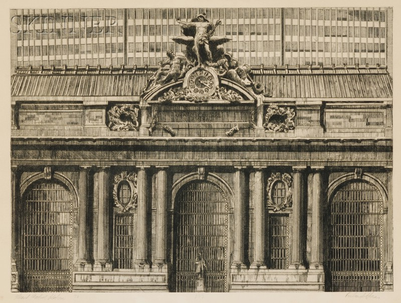 Richard Haas American b 1936 Grand Central Station 1973 Signed