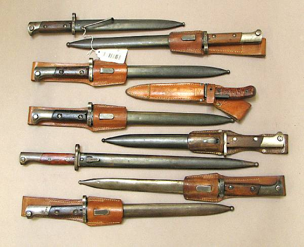 A lot of nine Czech bayonets Comprising 1 Model 1922