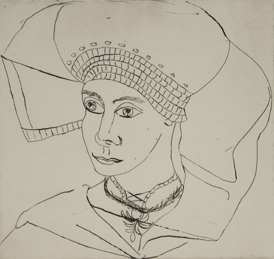 Grace Hartigan American b 1922 Woman with Cowl Etching 1996