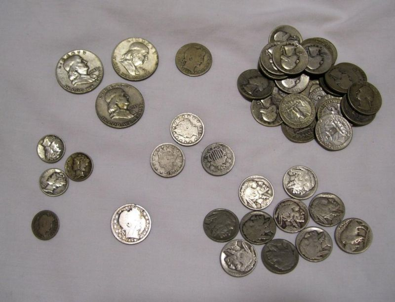 Misc Silver Coins Includes 1 3 Franklin Dollars 1953 1957