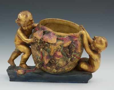 An Amphora Porcelain Vase The figural porcelain vase is in