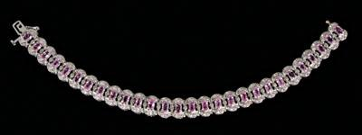Diamond pink sapphire bracelet 28 oval cut light pink sapphires