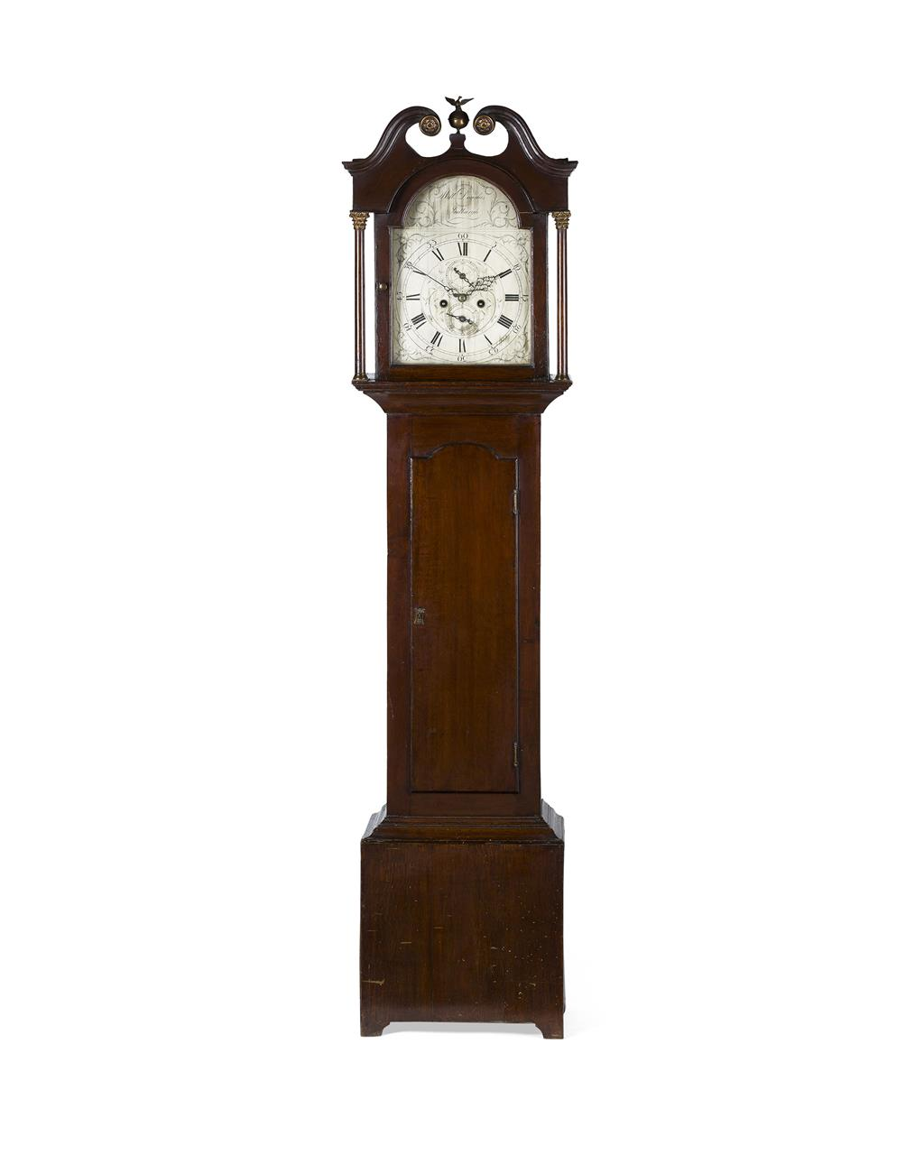 GEORGE III MAHOGANY LONGCASE CLOCK BY WILLIAM DOUGLAS JEDBURGH LATE