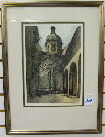 JOSEF EIDENBERGER AQUATINT ETCHING Austria 1899 1991 Entitled Salzburo St