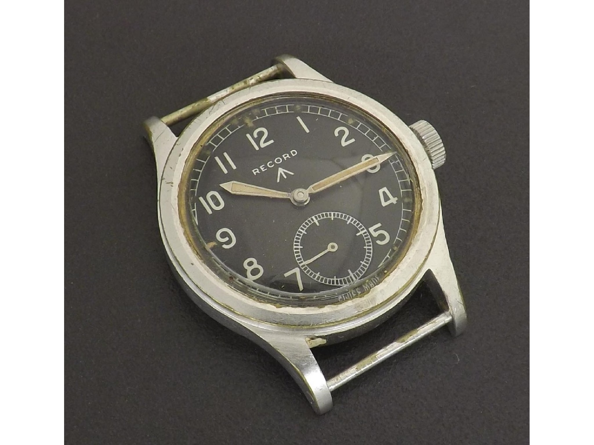 Record British Military issue stainless steel gentleman s wristwatch circa