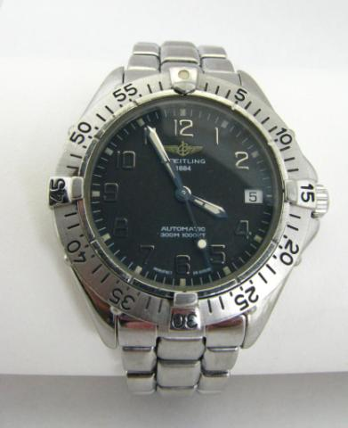 Gentleman s Breitling Colt Model A 17035 black dial stainless