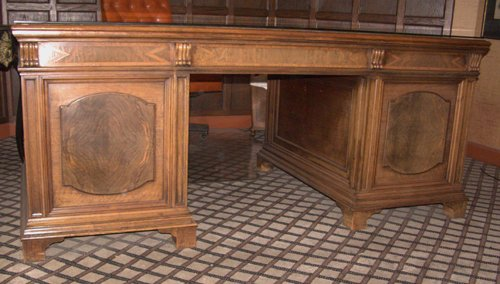 Title Mahogany Kneehole Desk and Chair Date 20th century Medium