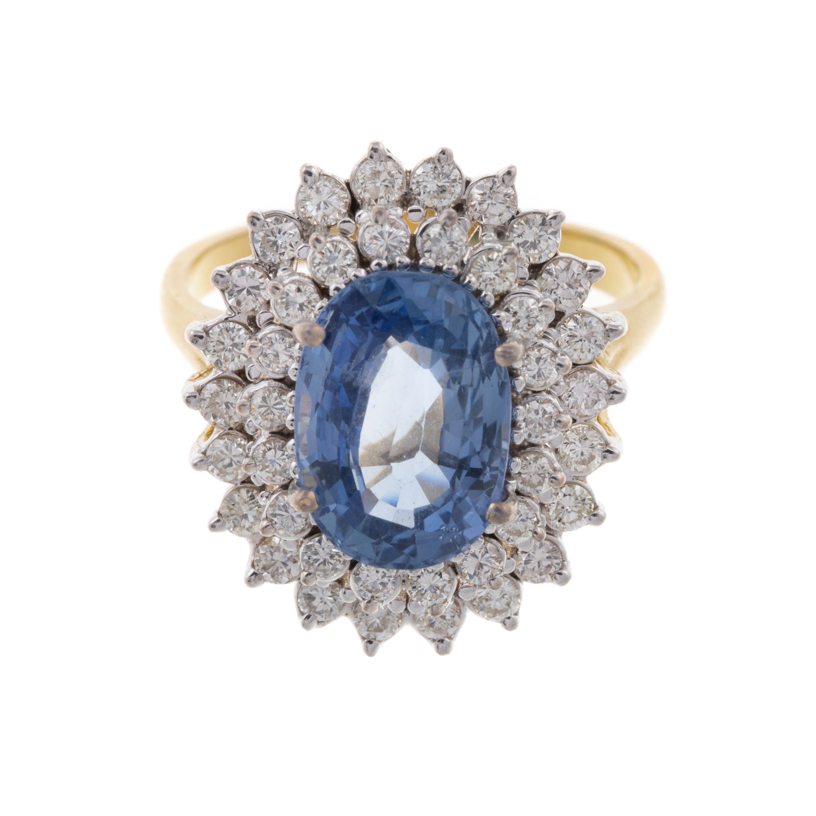 A VERY FINE 5 00 CT SAPPHIRE DIAMOND RING IN