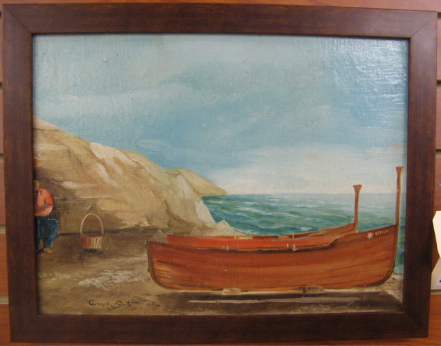ATTRIBUTED TO W GRANVILLE SMITH OIL ON WOOD PANEL New