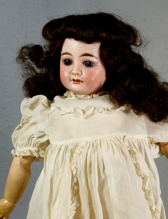 French bisque head doll set eyes impressed 4 on back