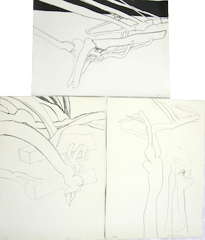 Richard Hunt American b 1935 Three untitled lithographs ca early