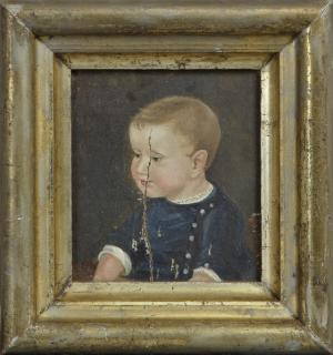 American School Portrait of a Child in Navy Blue American