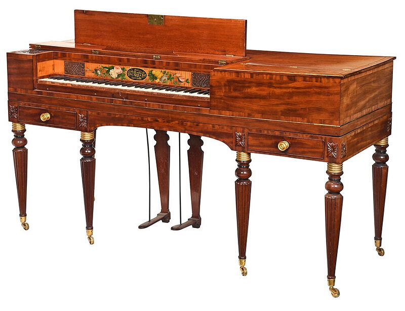 Fine Federal Brass Mounted Mahogany Pianoforte the works by John