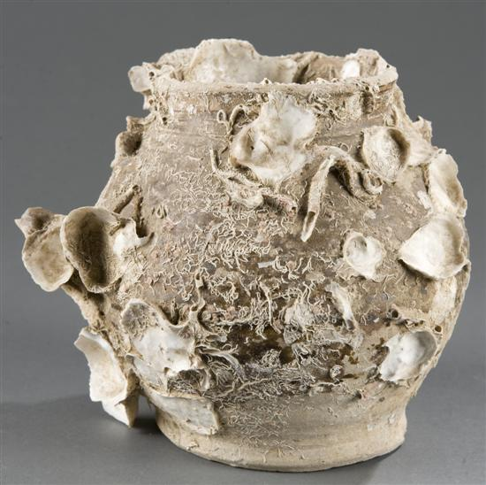 Original shipwreck artifact Complete earthenware jar recovered from unknown shipwreck