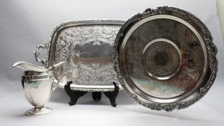 3 Silver Plate Serving Pieces Pairpoint Silverplate Pitcher Marked Pairpoint