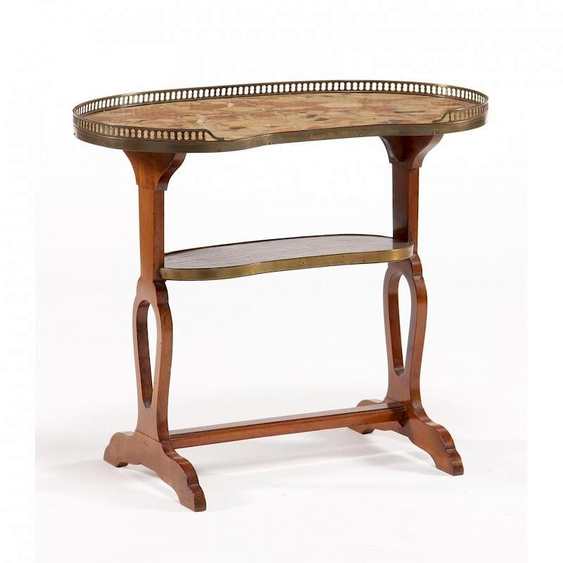 Vintage French Marble Top Side Table first half of the