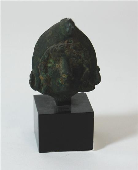 ROMAN BRONZE MASKHEAD 2ND CENTURY AD of the god Mithras