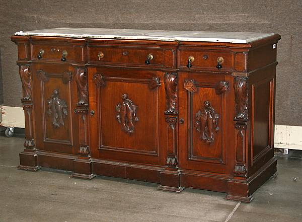 An Renaissance Revival walnut sideboard mid 19th century height 40in