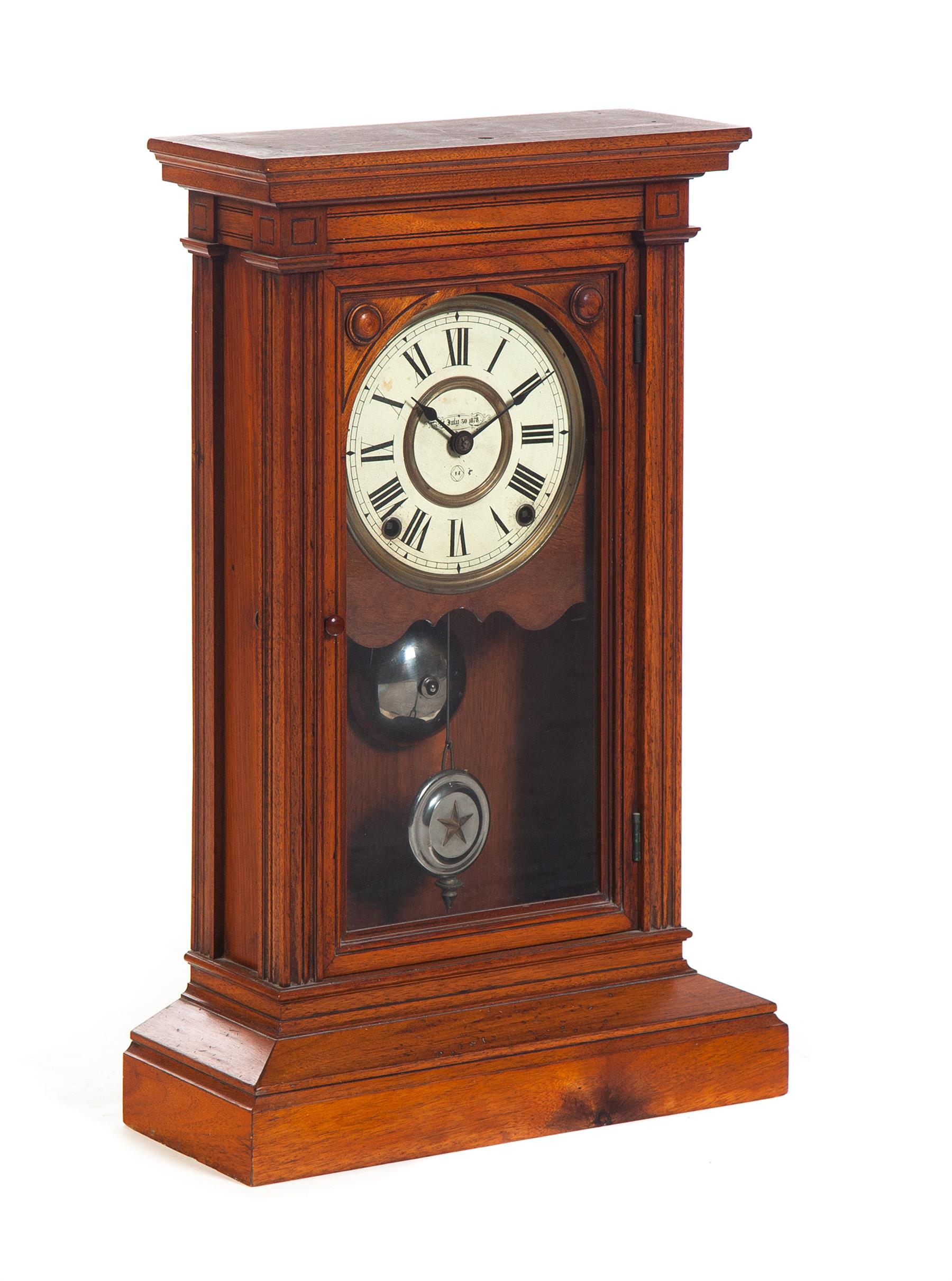 SETH THOMAS SHELF CLOCK Connecticut 4th quarter 19th century walnut
