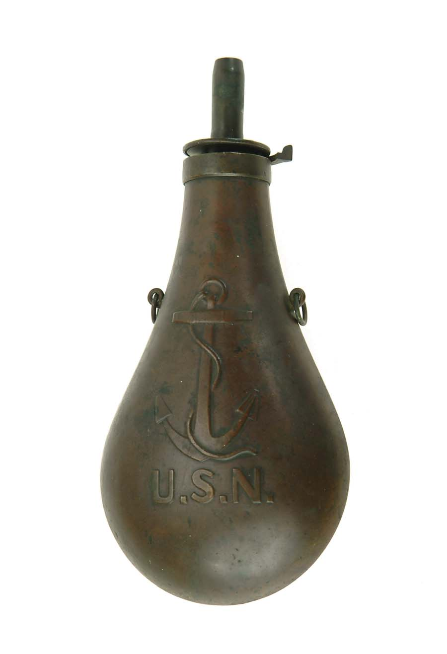 AMES U S N FOULED ANCHOR FLASK Large copper body