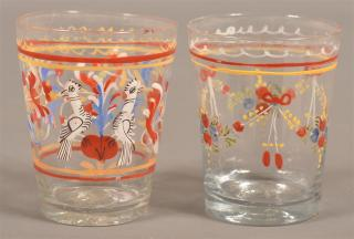 2 Steigel Type Enamel Dec Tumblers Two Steigel Type Polychrome