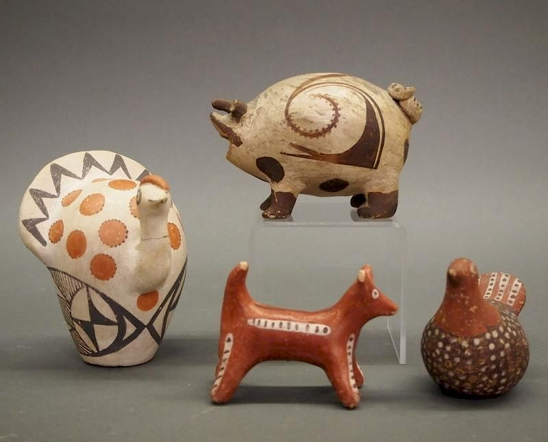 4 Pueblo animal figures Four early mid 20th century Southwest