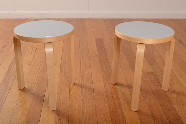 ALVAR AALTO 1898 1976 A PAIR OF MODEL 60 STOOLS
