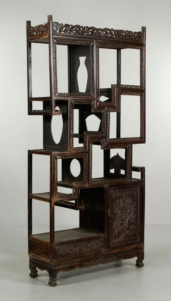 6031 Chinese Large Hardwood Show Case Large hardwood show case