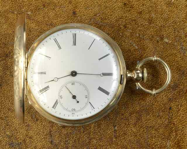 EIGHTEEN KARAT GOLD HUNTER CASE POCKET WATCH Emile Jacot Le