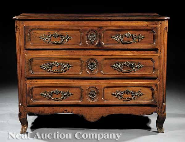 A Louis XV Carved Fruitwood Commode 18th c serpentine top