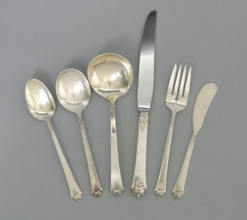 A Partial Set of Sterling Silver Royal Crest Flatware A