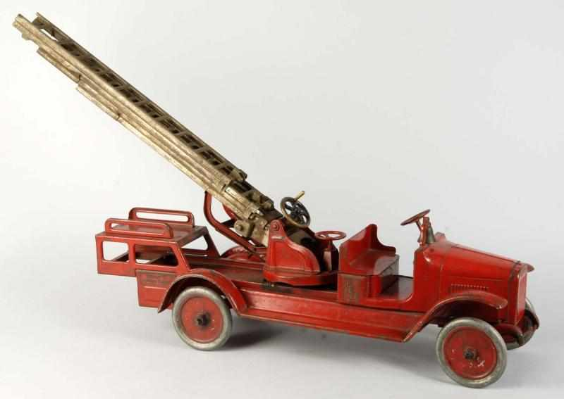 Pressed Steel Buddy L Aerial Fire Ladder Truck Description American